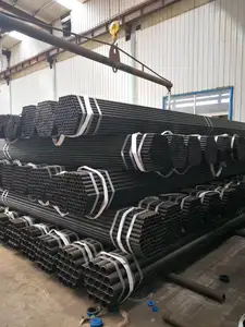 काले लोहे के सहज स्टील पाइप sch 40 एएसटीएम A53 A106 G R.B कार्बन सहज स्टील पाइप मूल्य सूची