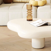 Table basse nordique minimaliste et luxueuse, mini table basse unique blanche élégante, petite unité, table à thé crème nuage