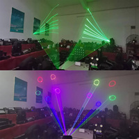 Projecteur laser d'animation RGB pleine couleur à deux têtes 2W Lumière de scène de fête DJ