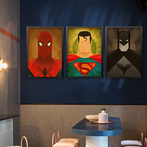 Décoration artistique <span class=keywords><strong>Superman</strong></span> & Iron Man pour bars, cafés internet, chambres d'enfants et têtes de lit de chambre à coucher - Product Image 1