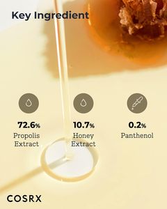 Tonique hydratant instantané COSRX Full Fit Propolis Synergy 280ml, enrichi en propolis 72,6%, miel 10,7% et panthénol, soin coréen pour la peau. - Product Image 4