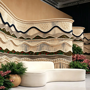 Tapisserie en macramé extra large, multicolore, DIY, pour hôtel, restaurant, boutique, style bohème, décoration murale personnalisée, grande taille pour la décoration intérieure - Product Image 4