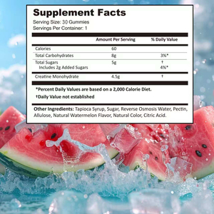 Gommes de créatine de haute qualité avec calories, favorisent la force musculaire, l'endurance et accélèrent la récupération, complément alimentaire - Product Image 6