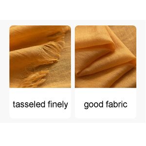 Collane da <span class=keywords><strong>donna</strong></span> di moda sciarpe lunghe da spiaggia in <span class=keywords><strong>seta</strong></span> scialli con Logo personalizzato in poliestere <span class=keywords><strong>e</strong></span> lino sciarpe di colore solido - Product Image 2