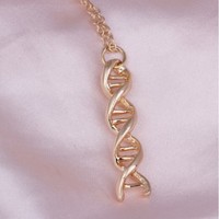 Collar con colgante en espiral de la estructura molecular del ADN, joyería creativa para amantes de la ciencia