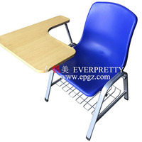 Chaise de classe moderne pour l'école et l'université, chaise ergonomique en bois avec tablette d'écriture pour étudiants
