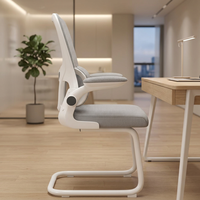Chaise de bureau ergonomique en maille avec dossier incurvé, accoudoirs rotatifs, design de luxe léger, confortable pour une utilisation prolongée, idéale pour étudiants et bureaux