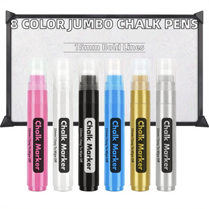 Marqueurs de <span class=keywords><strong>craie</strong></span> <span class=keywords><strong>liquide</strong></span> permanents 12 couleurs, marqueurs de peinture pour fenêtre Jumbo 15 mm pour tableau blanc - Product Image 2