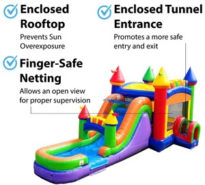 <span class=keywords><strong>Mega</strong></span> Inflatable trượt nước Bounce House Combo với quạt gió, cầu vồng <span class=keywords><strong>Bouncer</strong></span> - Product Image 4