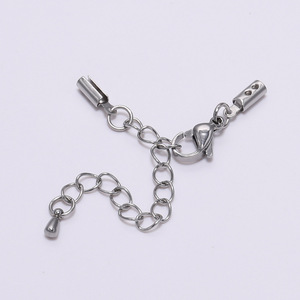 Chaîne d'extension en acier inoxydable avec fermoir mousqueton plaqué argent 925 pour la fabrication de bracelets, accessoire de bijouterie DIY - Product Image 2