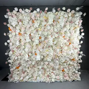 סגול לבנדר פרח מלאכותי קיר קישוטי מסיבת קיץ פאנלים פרחוניים פוקסיה רקע חתונה פרחים צלחת קירות תפאורה