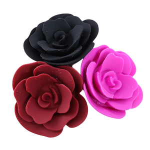 Plug Anal en forme de fleur de rose Plug Anal en Silicone souple Rouge Noir Rose Violet Rose Sex Toys Anal - Product Image 3