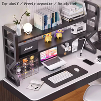 Étagère de rangement de bureau, bibliothèque en fer multi-niveaux avec panneau perforé pour bureau et table d'ordinateur