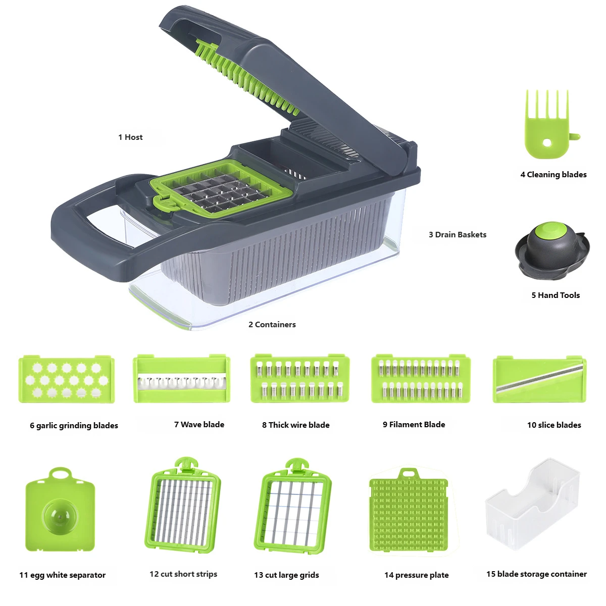 Green multi-functional vegetable cutter