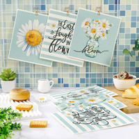 Torchon de cuisine suédois fleur marguerite bleu printemps été torchon de cuisine floral