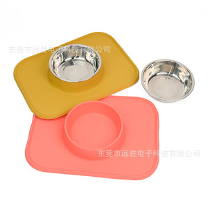 Dog Bowl With Silicone <b>Mat</b> Stainless Steel 700ml Anti Tipping Pet Feeding Tray For Dogs And <b>Cats</b> - Product Image 5