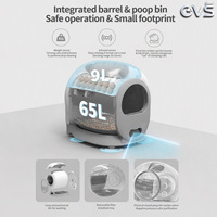 Litière pour chat intelligente OVS, électrique, autonettoyante, avec contrôle par application, capteur anti-pincement, grande capacité de 65 L, fonctionnement silencieux