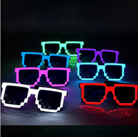 Light Up EL Wire Neon Glasses Glow Flashing LED Lunettes de soleil Costumes pour Rave Party, EDM, Halloween