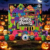 Halloween Funky Frights Squish-O-Ween : Ensemble de compte à rebours avec jouet à presser anti-stress en TPR, boîte mystère, à partir de 14 ans