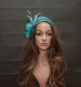 Serre-tête Fascinator Turquoise pour Invitée de Mariage – Nouveau Bandeau Tendance pour Femme - Product Image 6