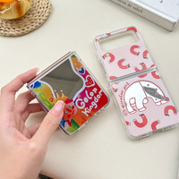 Casing HP Samsung Galaxy Flip Zflip 6 Z Fold 3 4 5 Z5 5G, Casing TPU PC dengan Cetakan Musim Panas yang Lucu