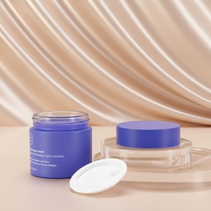15g 30g 50g 100g Matte Blue Luxury Skincare Body Packaging <b>Empty</b> Colorful Glass <b>Jars</b> Frosted Cosmetic Glass Cream <b>Jar</b> with Lid - Product Image 6