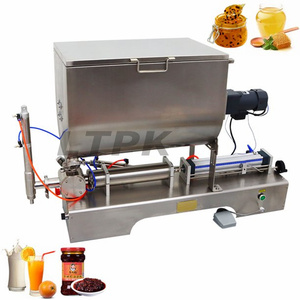 U loại cà chua dán Ớt nước sốt điền trộn Máy thịt bò nước sốt đậu nước sốt bán tự động khí nén điền máy - Product Image 4