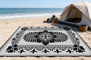 Tapis de camping portable en PP écologique, anti-bactérien, imperméable, épais, durable, résistant à l'humidité, pour la plage et le sable (PET) - Product Image 4