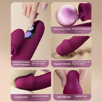 Vibrador Telescópico con Lengua Vibrante para Masturbación Femenina, Juguete Sexual para Adultos