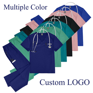 Set di Uniformi Mediche Unisex Multicolore, <span class=keywords><strong>Divisa</strong></span> per Dentisti e Infermieri, Set Elasticizzato <span class=keywords><strong>Blu</strong></span> Royal per Ospedali - Product Image 1