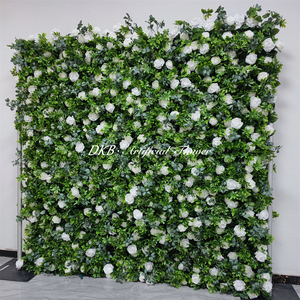 Decoración de Boda Personalizada, Panel de Pared de Flores Artificiales de Seda, Telón de Fondo Enrollable 5D con Plantas Verdes - Product Image 6