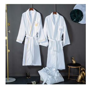 <span class=keywords><strong>Vestaglia</strong></span> da bagno Unisex di lusso abbigliamento da notte per adulti in cotone 100% e cotone stile Hotel e Spa <span class=keywords><strong>vestaglia</strong></span> asciugamano - Product Image 2