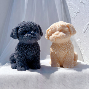 Sitting Shih Tzu Puppy Silicone Candle Mold Animal Pet Puppy Soy Wax Silicone Mould <b>Figurine</b> <b>Dog</b> Lover Home Decor - Product Image 1