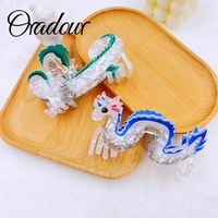 Oradour Pinces à cheveux en acrylique haut de gamme personnalisées au design de dragon pour les fêtes de bébés filles chinoises/coréennes Cheveux fantaisie pour femmes