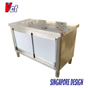 VICTORY KITCHEN SS Meuble de cuisine Etabli en acier inoxydable Poste de travail de cuisine Etabli portable avec plinthe - Product Image 4