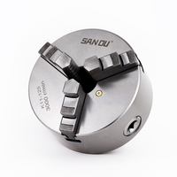 SANOU Mandrin de tour en acier à trois mors auto-centrant, trou surdimensionné 38mm, 125mm, K11-125, Dureté HRC55-62, Précision 0.05mm, Barre longue