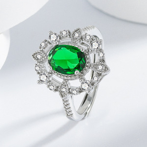 Acme giá cả phải chăng Brass Emerald Jewelry Set đồng tinh tế Vòng Cổ thả Bông Tai & Nhẫn Combo với tinh tế CZ chi tiết - Product Image 3