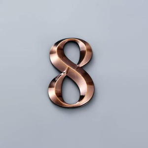 Numéro de <span class=keywords><strong>maison</strong></span> autocollant, en résine ABS électroplaquée cuivre antique, numéro de porte en relief pour chambre d'hôtel, appartement, adresse - Product Image 3