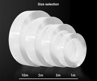 Ruban adhésif transparent ultra-résistant, ruban nano double face transparent sans trace, lavable, réutilisable, haute adhérence
