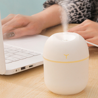 Mini Humidificateur de Bureau USB Portable 220 ml avec Lumières Colorées, Ultrasonique, pour Aromathérapie Automobile et Domestique