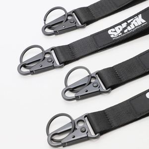Personalized Energy Drink Brands Promotional Gift Custom Woven Label Logo Short <b>Lanyard</b> Keychain with Carabiner Clip - Product Image 2