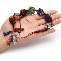 Amuleto de Cristales de 7 Chakras para Coche, Accesorio Colgante para Coche, Cristales Colgantes para Coche