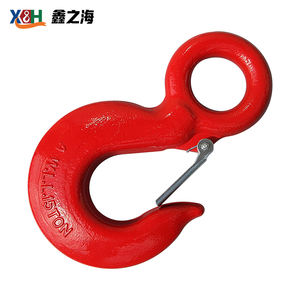 Exportqualität 1t-30t G80 Roter Geschmiedeter Augenhaken Augenhebezeug Kran-Augenhaken mit Sicherheitsverschluss - Product Image 4