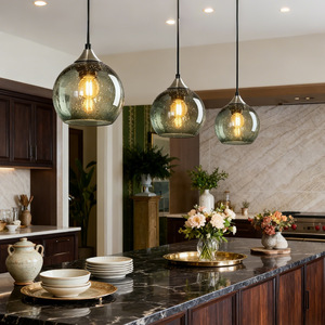 Pendant <b>Light</b> Glass Round E27 Incandescent <b>Bulb</b> Eye Caring For <b>Kitchen</b> Bar Bedroom - Product Image 1