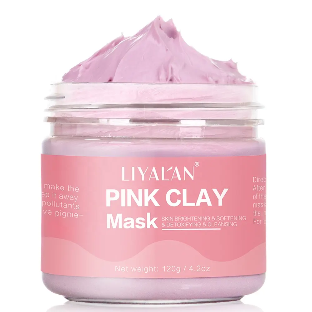 Label privé Masque à l'argile végétalien pour la désintoxication du visage Masque à l'argile rose bio éclaircissant pour la peau