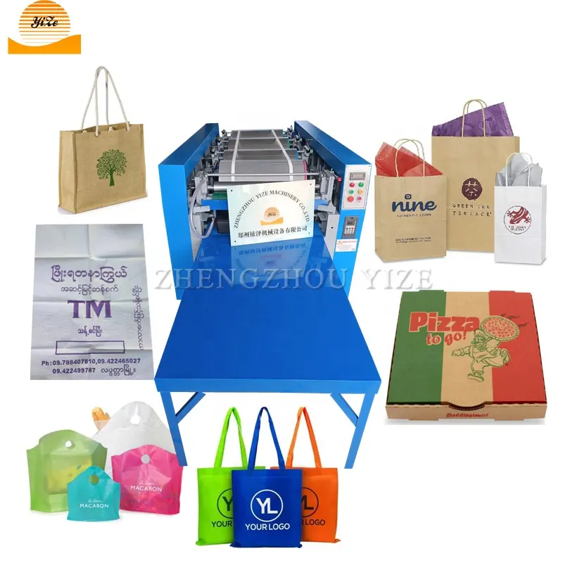 flexo cardboard printing machine 4 color non woven printer shopping rice kraft paper bag printing machine price