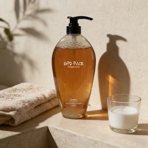 Bouteille vide personnalisée en PET de 500 ml pour gel douche, avec pompe à pression et sérigraphie, pour emballage de soins de la peau, <span class=keywords><strong>shampoing</strong></span> et après-<span class=keywords><strong>shampoing</strong></span> – Vente en gros - Product Image 5