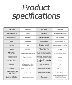 <strong>AR</strong> Smart AI Glasses 8MP Camera WiFi AI Translation Anti-Shake for Waterproof 1080P Video Photo Capture Anti Blue-ray AI Glasses - Product Image 6