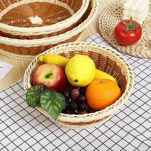 Cesta Redonda <span class=keywords><strong>de</strong></span> Mimbre <span class=keywords><strong>para</strong></span> Pan, Cestas Navideñas <span class=keywords><strong>para</strong></span> Alimentos, Cesta <span class=keywords><strong>de</strong></span> Frutas Apilable Resistente y Ecológica <span class=keywords><strong>para</strong></span> Cocina - Product Image 3
