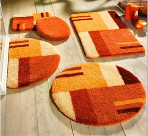 Conjunto de alfombrilla de baño con forma de jacquard de microfibra, estera antideslizante para inodoro, 3 uds. - Product Image 5